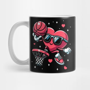 Funny Valentines Day Heart Basketball Player Mug